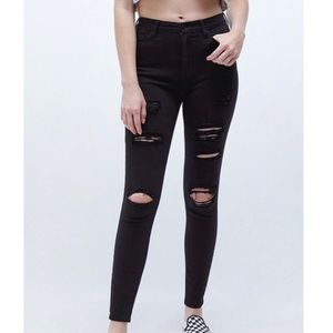 PacSun Black Ripped High Waisted Jeggings